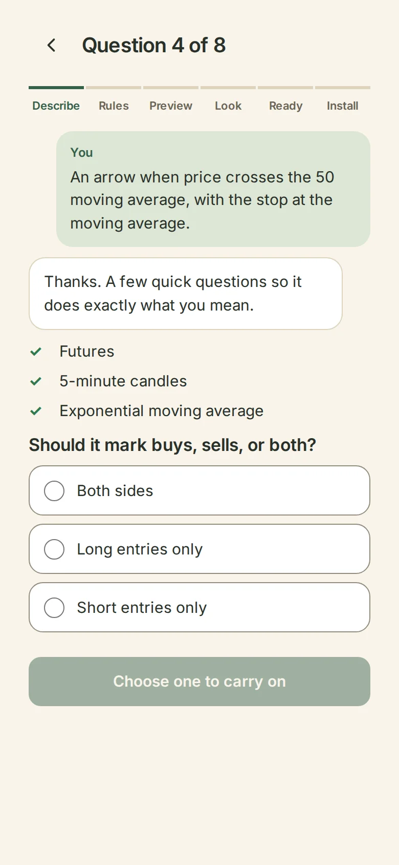 Wildflower asking a question to get a rule exactly right